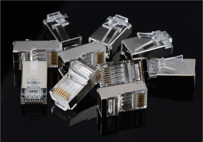超五类铁金属壳水晶头 带屏蔽网线 电脑网络rj45八8芯网线水晶头